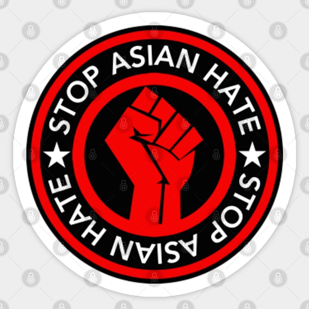 Stop Asian Hate - RED Fist Sticker by skittlemypony